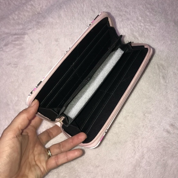 Minnie Mouse zipped long Heart Wallet Card Holder cute birthday gift 7.6x4x1 New - Picture 5 of 7